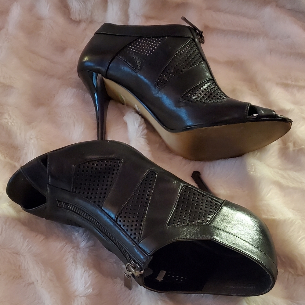 Black zipper heels